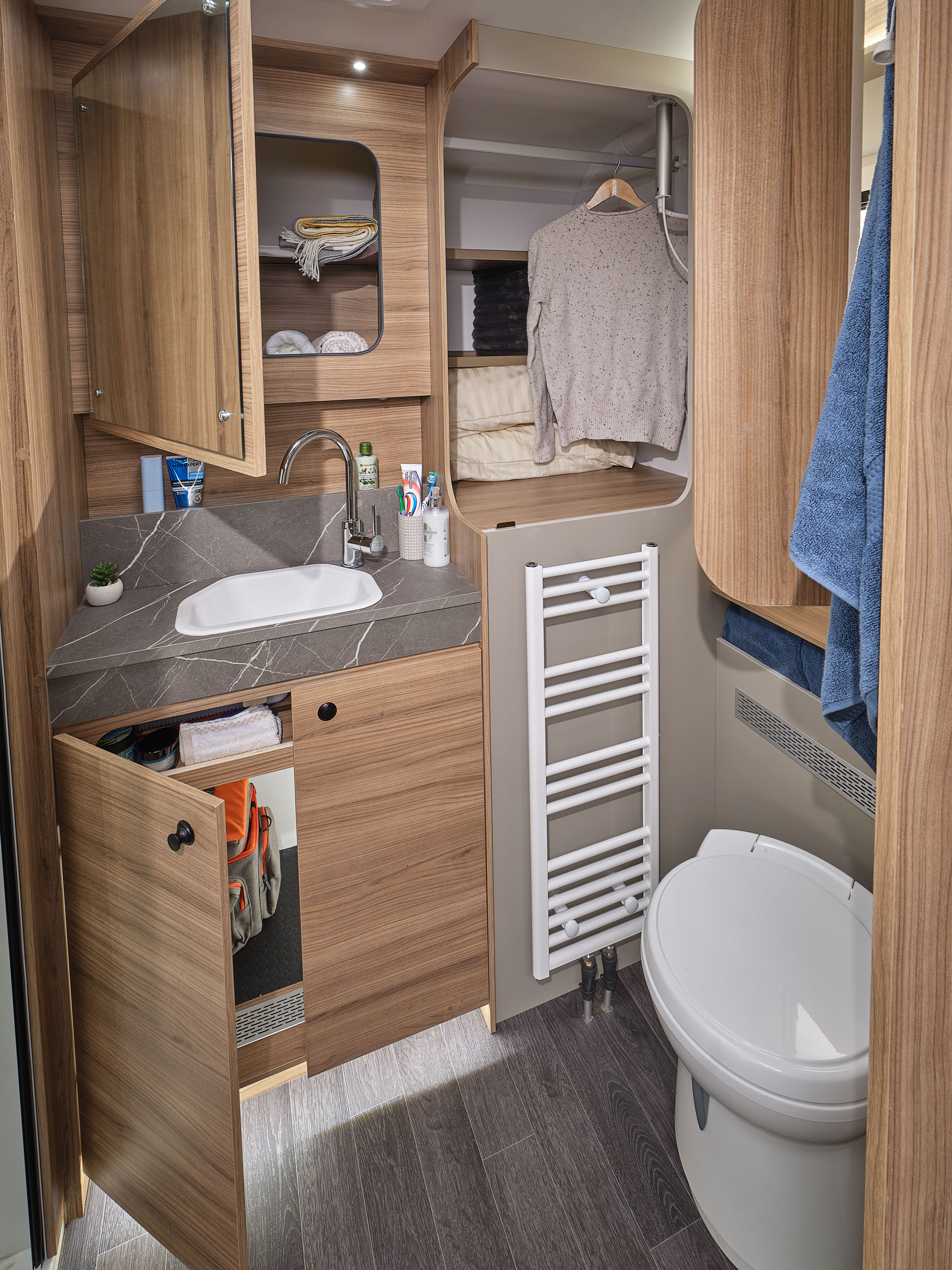 Ample storage and rear access to garage from inside 